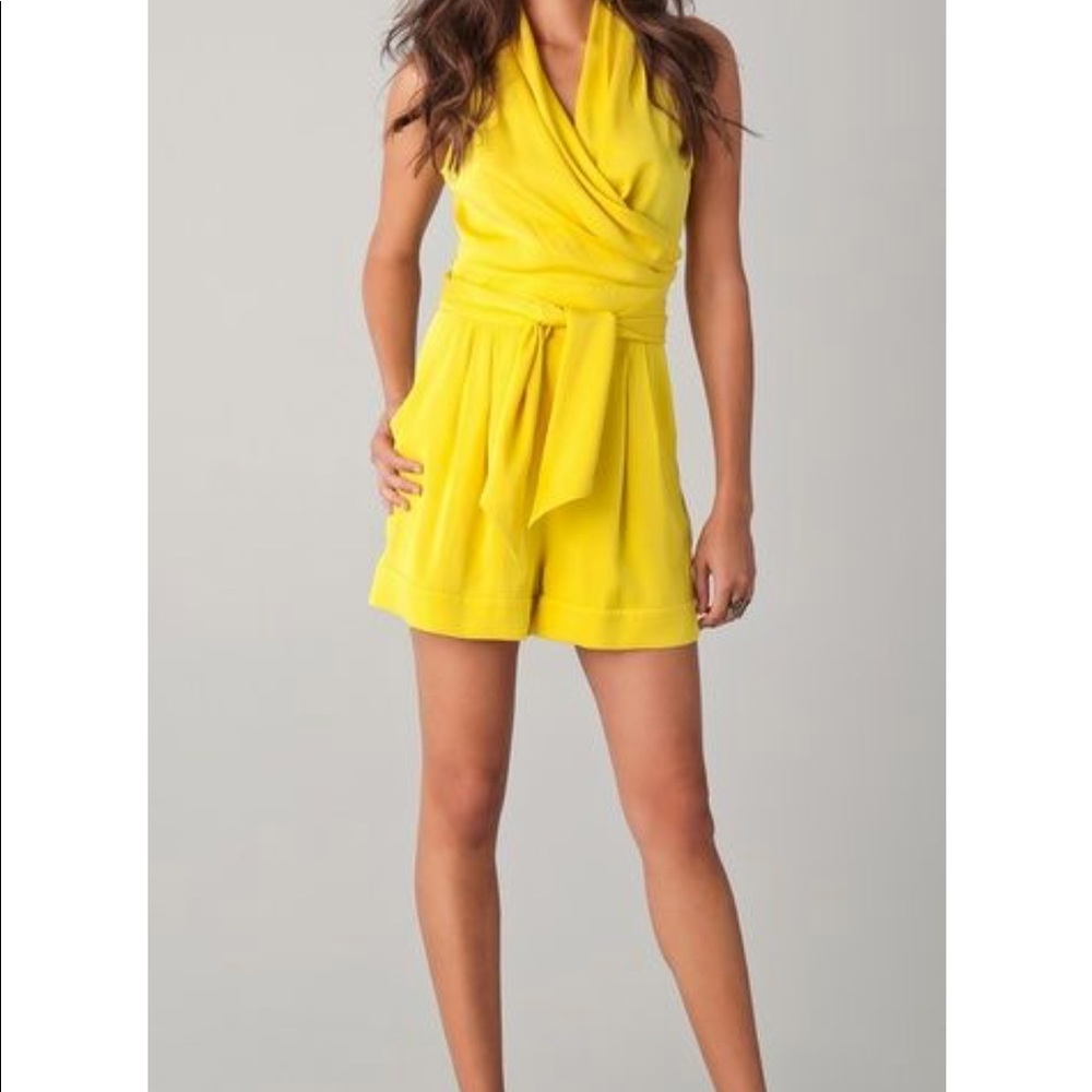 Catherine Malandrino Yellow Silk romper